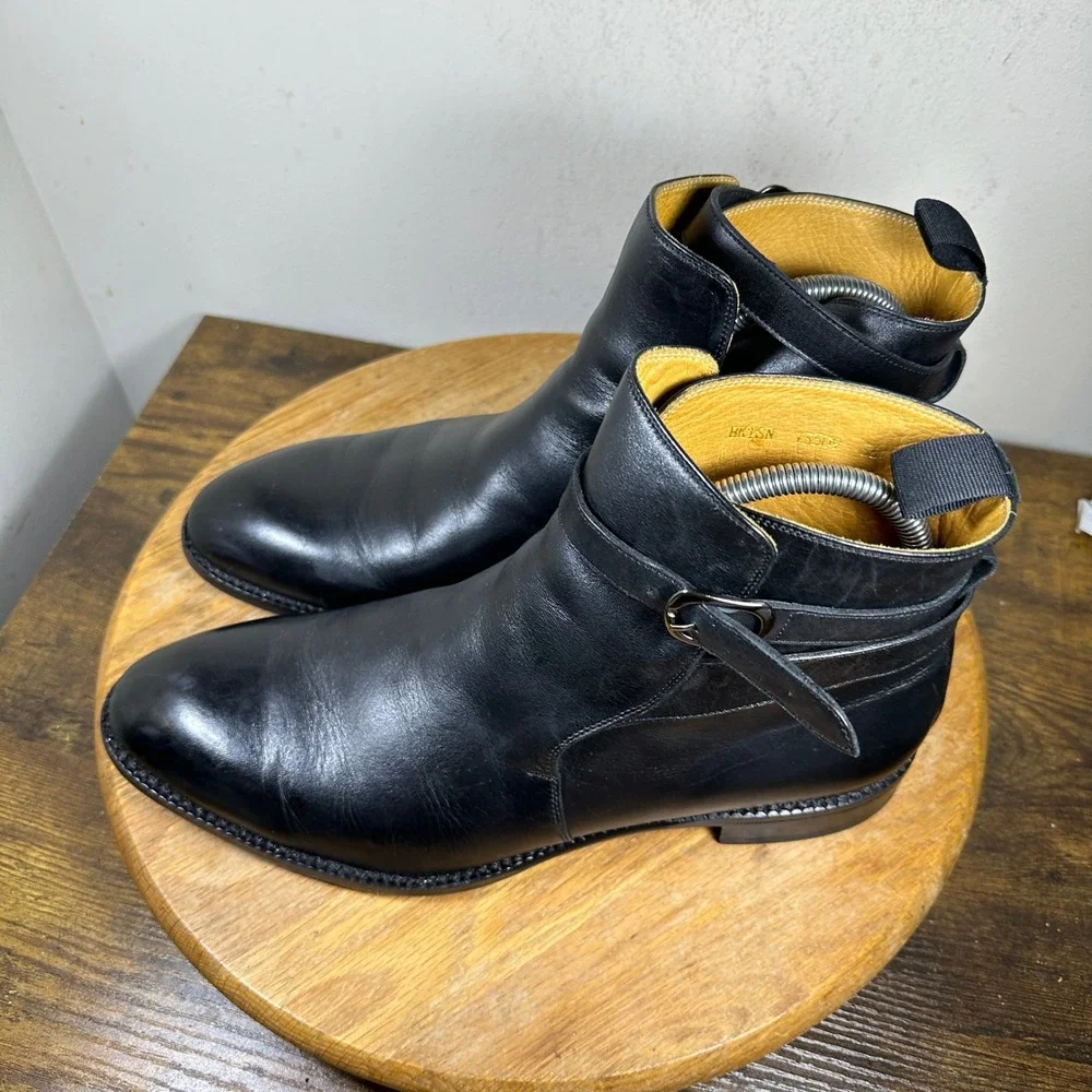 Beckett Simonon Douglas Jodhpur Boots Black Leather Mens 9.5 Blake Stitch